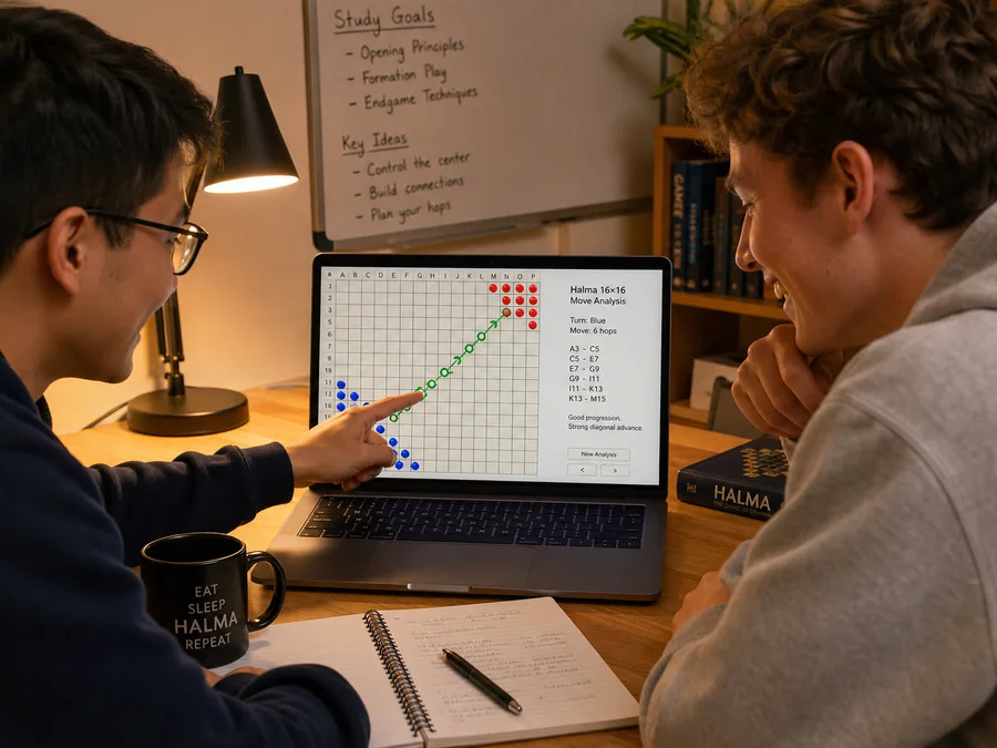 Two players alternating who moves first in same-device Halma